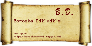 Boroska Dömös névjegykártya